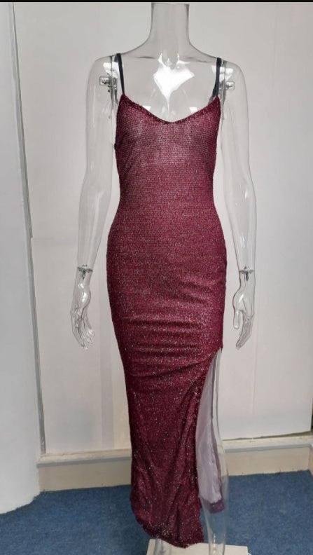 Women's High-end High-waisted Evening Dresses With Suspenders And V-necks