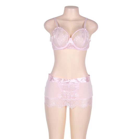 Three-point underwire bra set