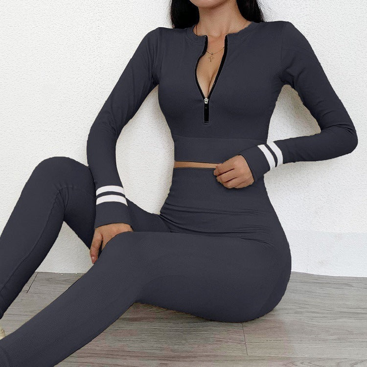 Yoga Clothing Suit Autumn And Winter Long-sleeved Sports Tight-fitting Outer Wear Running