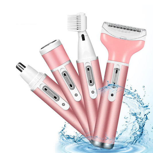 4-In-1 Lady Shaver Multi-Function Electric Eyebrow Trimmer Armpit And Leg Hair Remover Hair Removal Instrument