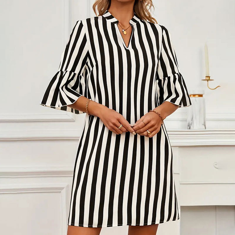 A- Line Skirt Half Sleeve Flared Sleeves Loose Short Skirt Dress