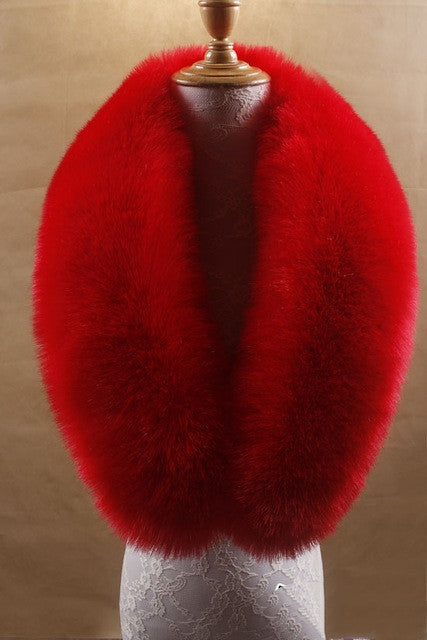 Women faux fox fur collar shawl female autumn warm scarves