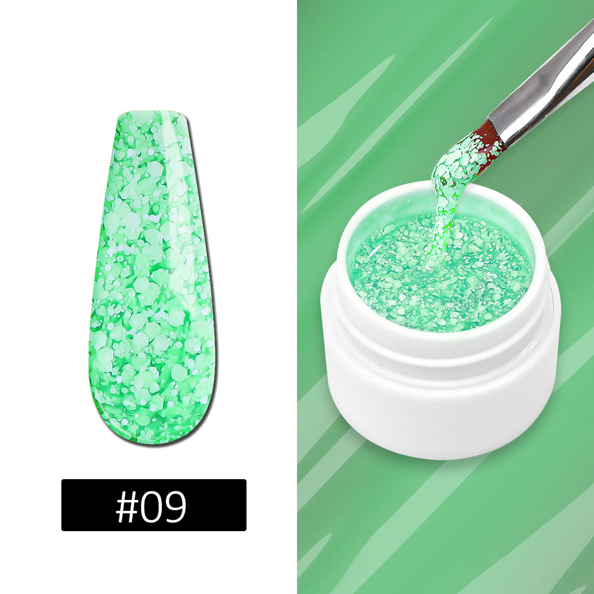 Multicolor Luxury Snowflake Nail Gel Super Shiny