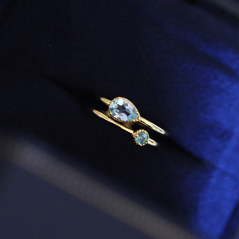 Classic Gold Crystal Jewelry Adjustable Rings For Women Girls Party Valentine's Gifts