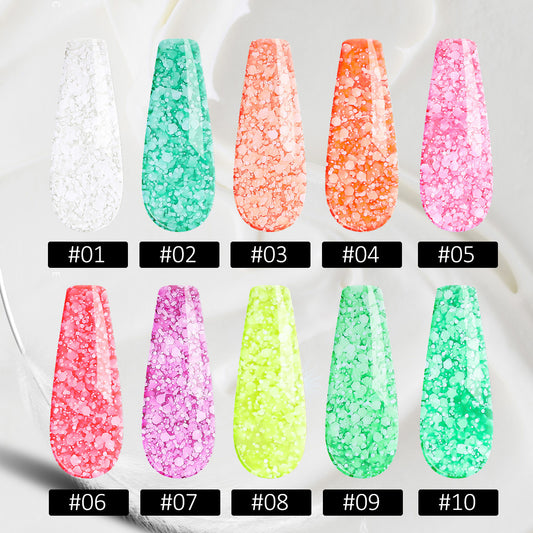 Multicolor Luxury Snowflake Nail Gel Super Shiny