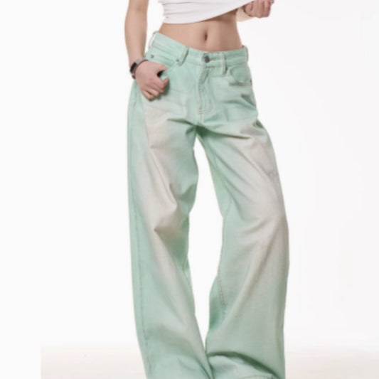 American Retro Distressed Dirty Dyed Jeans For Men And Women On The Street