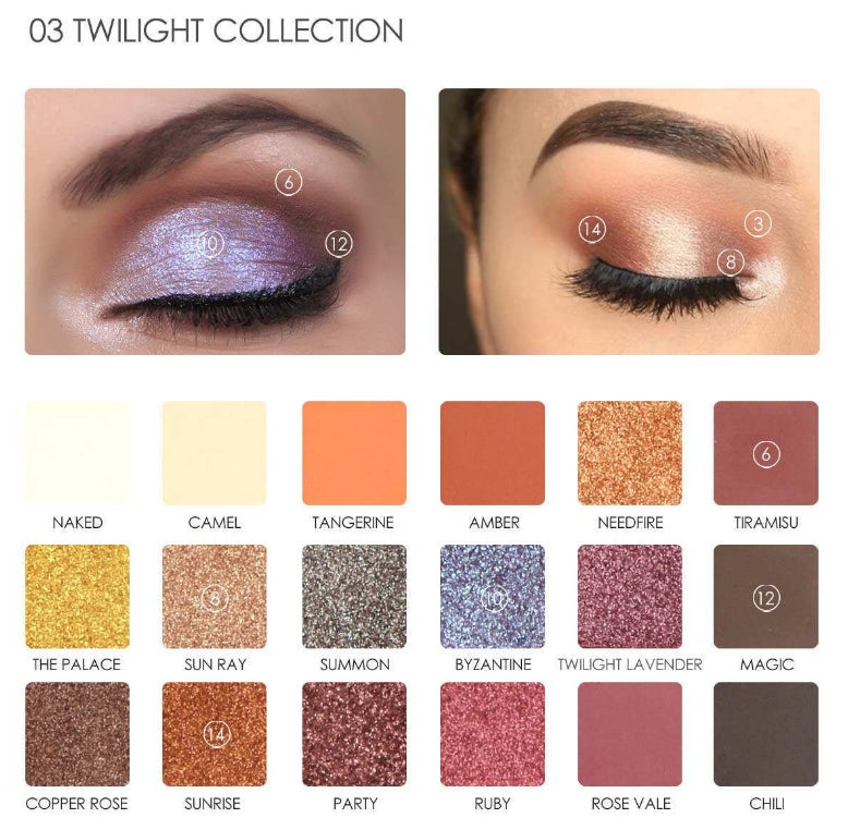 Focallure Pro - 18 Colors Glitter and Matte Eyeshadow