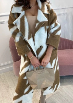 European And American Women's New Long Sleeved Large Woolen Overcoat