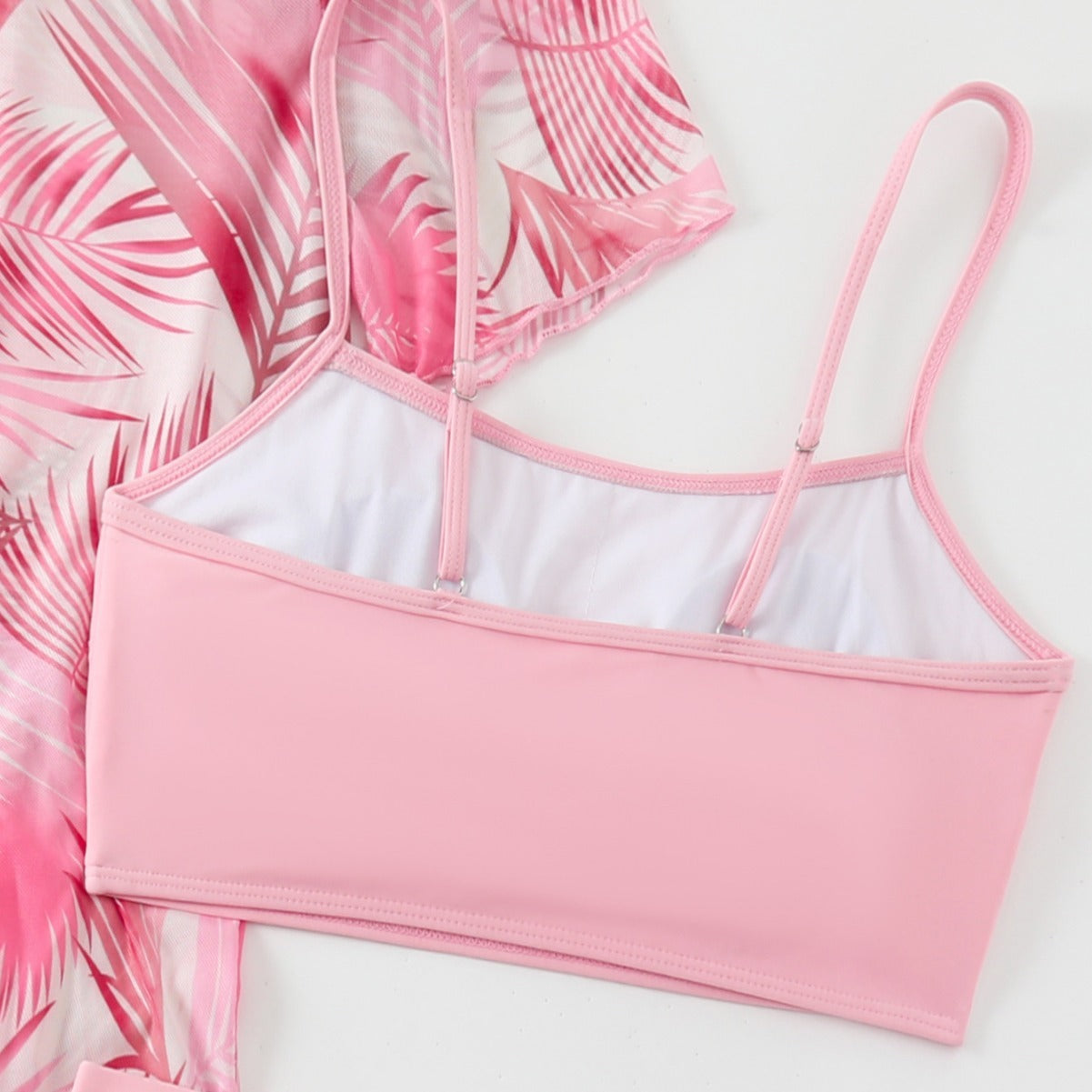 New Three-piece Set Swimsuit Women's Printed Short Sleeve Outerwear Shirt Suit