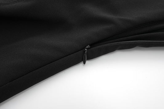 Black Heart Shape Collar Off-the-shoulder Design Jumpsuit