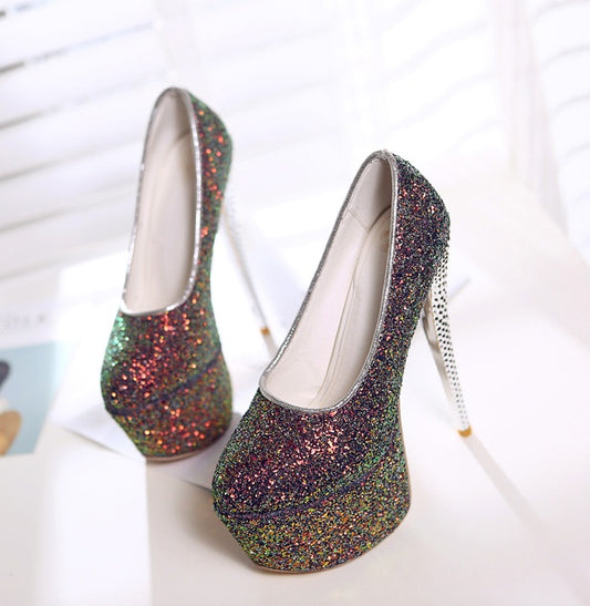 16CM Hate Tiangao Nightclub Stiletto All-match Night Pu High Heels