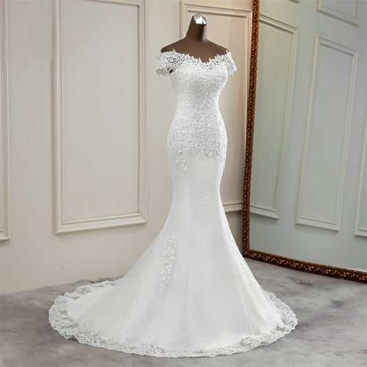 Tube Top Bridal Slim Wedding Dress Mermaid Lace Wedding Dress