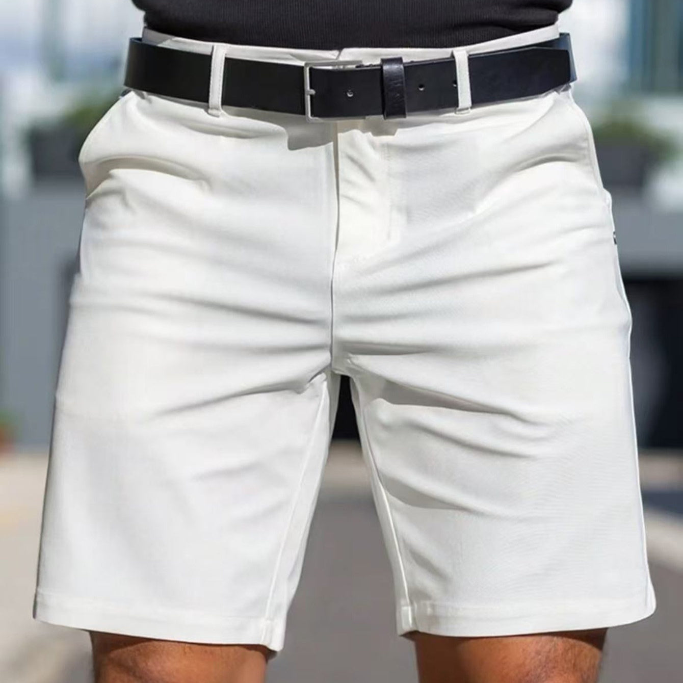 Men's Solid Color Shorts Men's Business Sports Fifth Pants