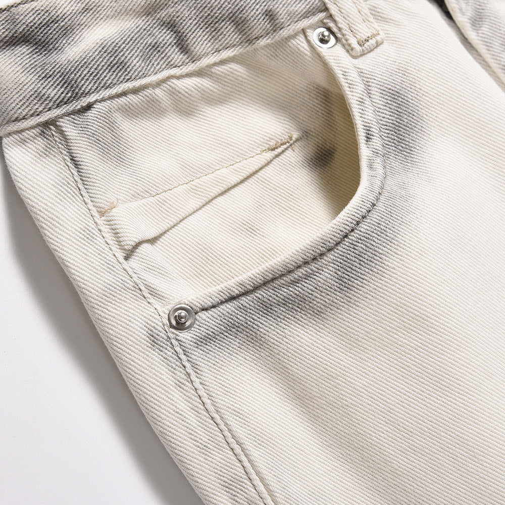 Fashion Printed Lines Straight-leg Trousers Men