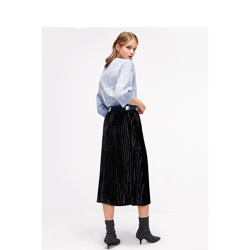 Loose small fragrance style pullover sweater