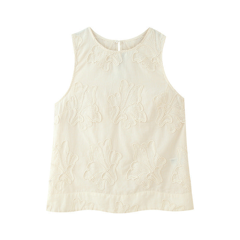 Embroidered Pajamas Style Top Pants Suit