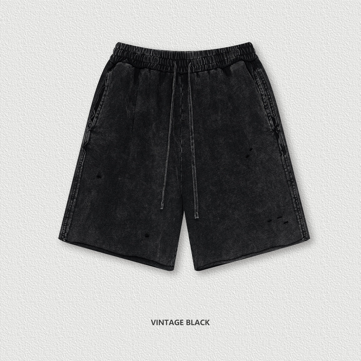 Washed Waxed Over-the-knee Shorts Men's Fifth Pants