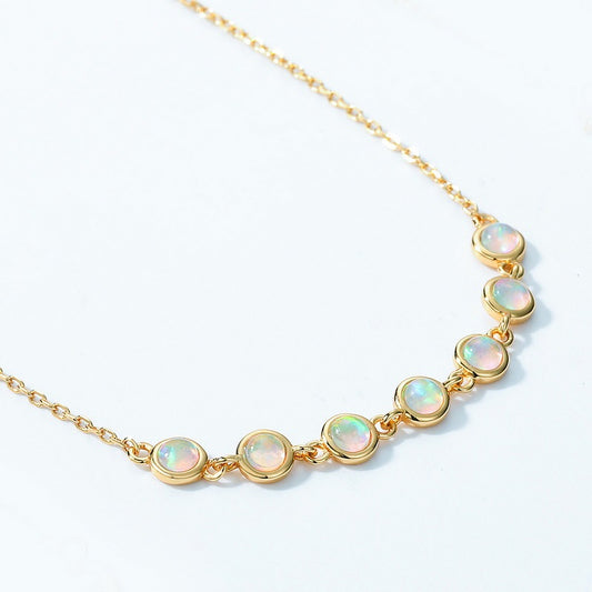 Light Luxury Synthetic S925 Silver Gold Plated Necklace Women