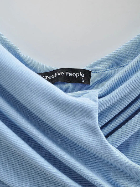 Explosive sexy cross strapless slim T-shirt women