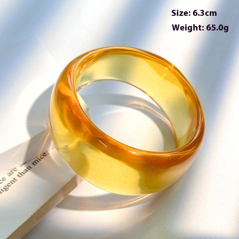 Resin Open Transparent Geometric Brown Bracelet For Women