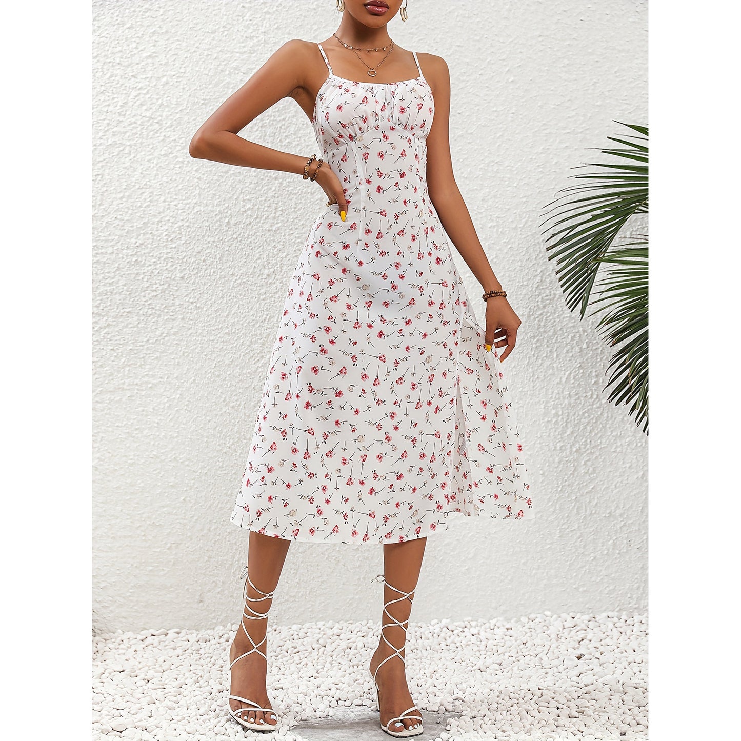 New Polka Dot Dress Summer Sexy Split Long Dresses For Womens Clothing