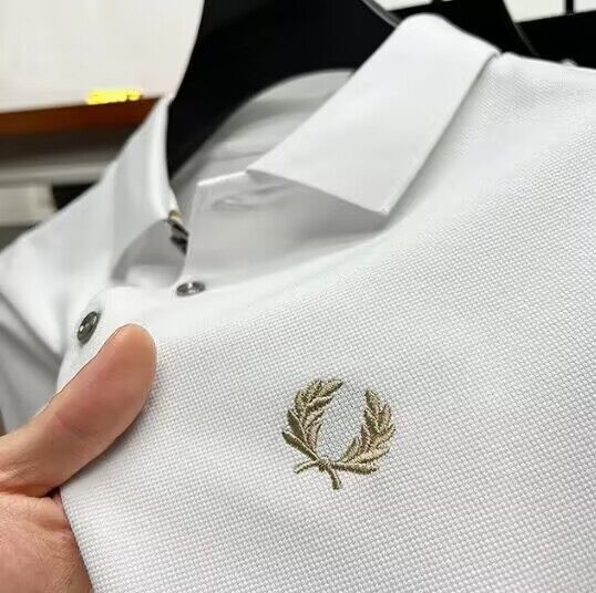Men's Lapel Half Sleeve Polo Shirt Light Luxury Business Embroidered T-shirt