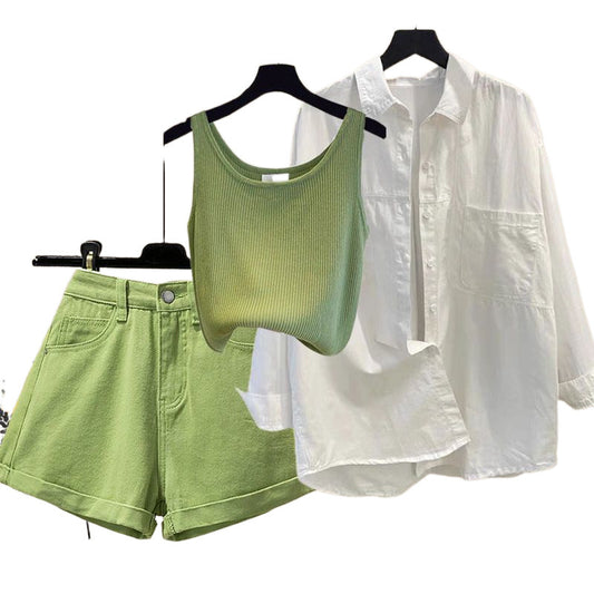 Summer Mint Man Style Dopamine Wear Match Suit Women