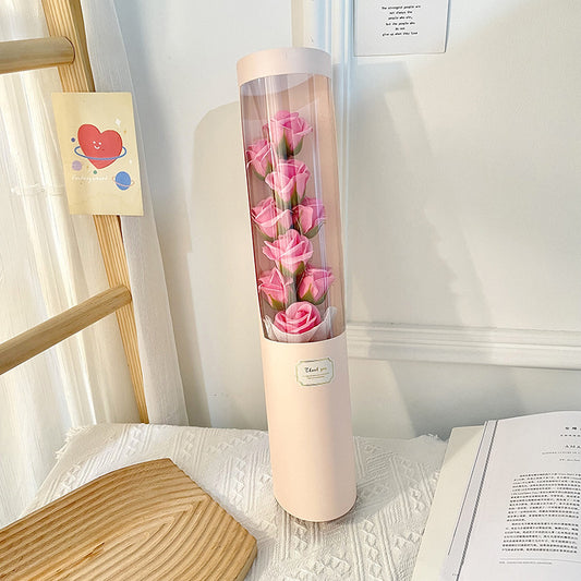 PVC Gift Box Soap Flower Rose Bouquet 1
