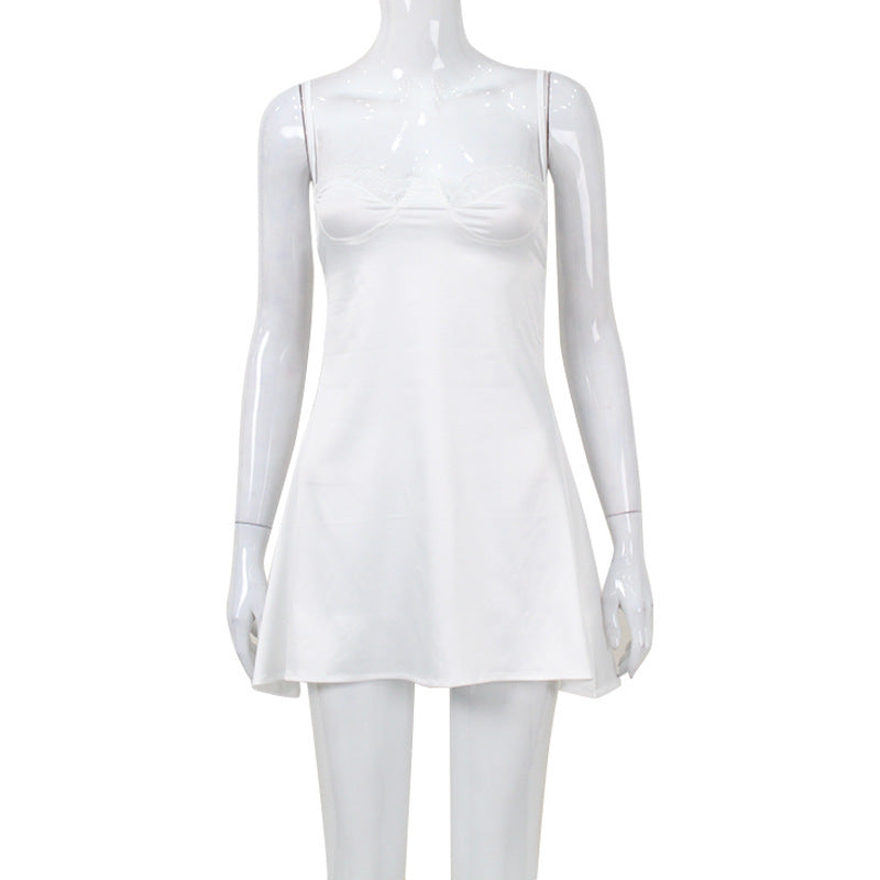 Women's Low-cut Short Lace Stitching Hot Girl