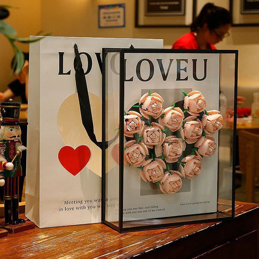 Rose Bouquet Building Blocks Gift Box DIY Handmade