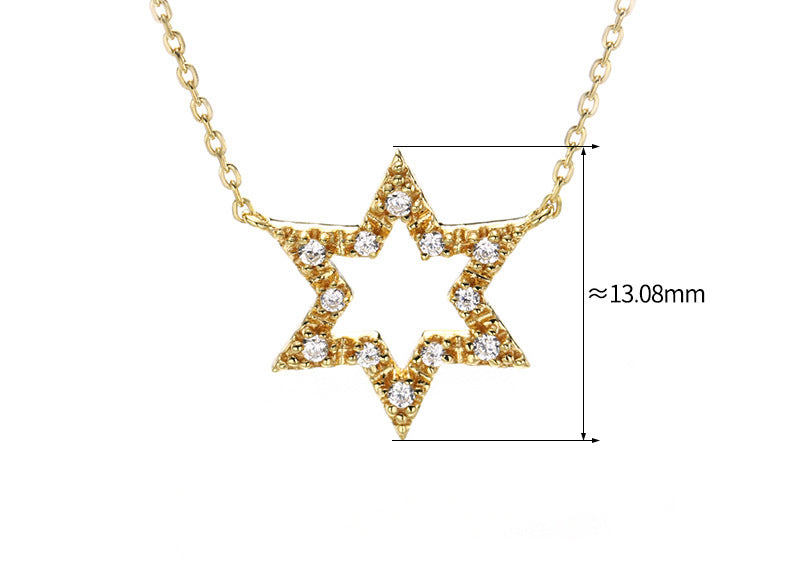 Jewelry Hexagon Star Necklace Clavicle Chain