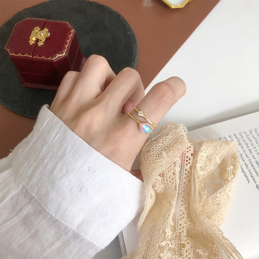 Classic Gold Crystal Jewelry Adjustable Rings For Women Girls Party Valentine's Gifts