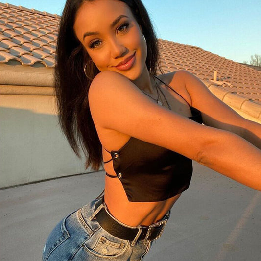 Fashion Women's Double-layer Anti-permeable Tight-fitting Strapless T-shirt Women