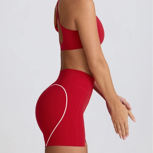 Peach Hip High Waist Running Training Shorts Hip Lifting Nude Feel