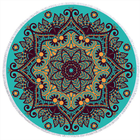 Round Printed Beach Towel Microfiber Plus Flow