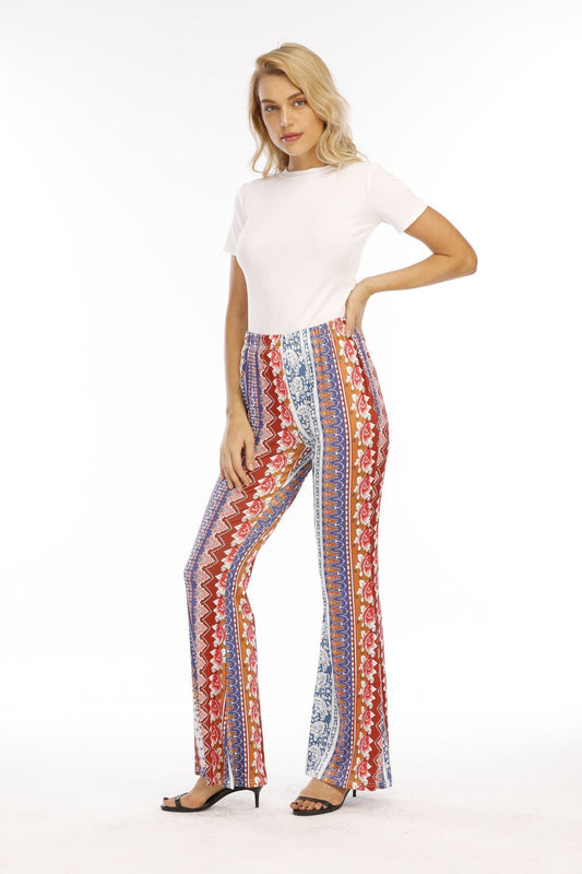 Hip Retro Printed Bootleg Pants Casual Pants