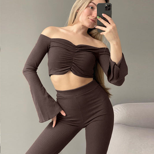 Women's Off-shoulder Long Sleeve Slim Fit Fashion Suit