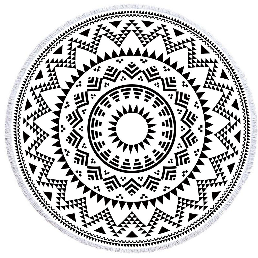 Round Printed Beach Towel Microfiber Plus Flow