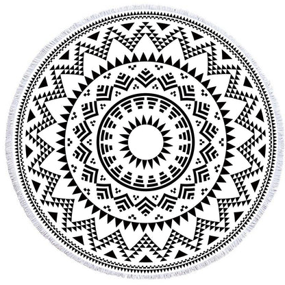 Round Printed Beach Towel Microfiber Plus Flow