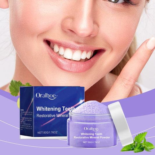 Purple Bright White Beauty Toothpowder Gentle Oral Cleaning