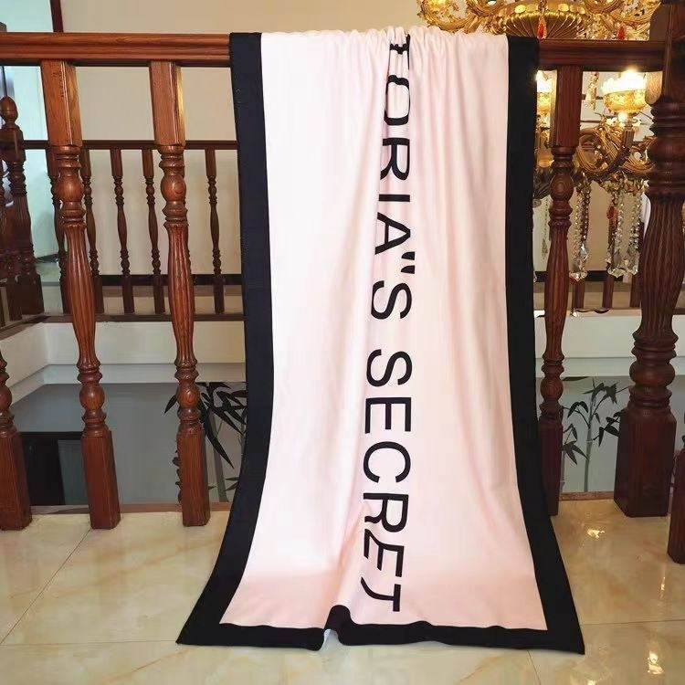 Factory Direct Sales Microfiber Bath Towel Letter Beach Towel Reactive Printing