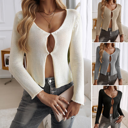 New Hollow Cardigan Long Sleeve Sweaters Women's Clothing