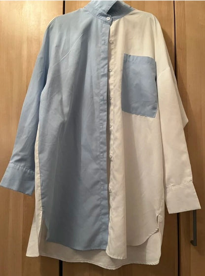 Women's Casual Shirt Black And White Contrast Suitable For Summer