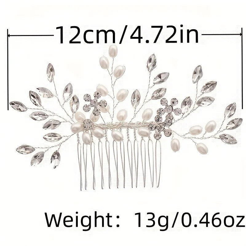 Handmade Pearl Crystal Hair Comb Simple Accessories