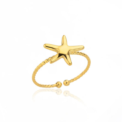 Fashion Beach Vacation Beach Starfish Ring