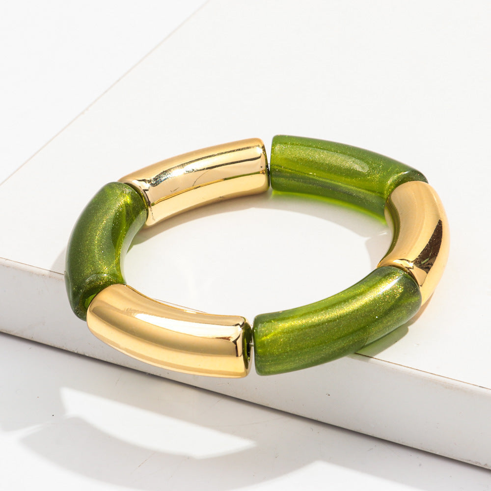 Fashion Bracelet Acrylic Gold Powder Plus Gold Ladies