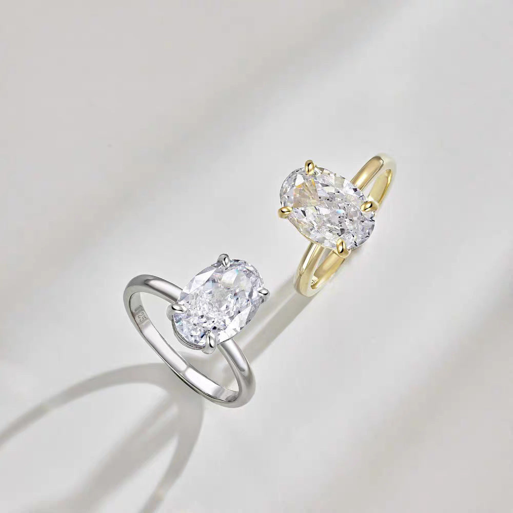 Zircon Oval Women's Light Ring Luxury