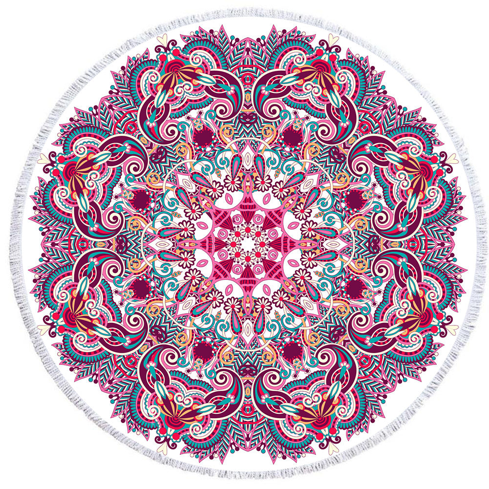 Round Printed Beach Towel Microfiber Plus Flow