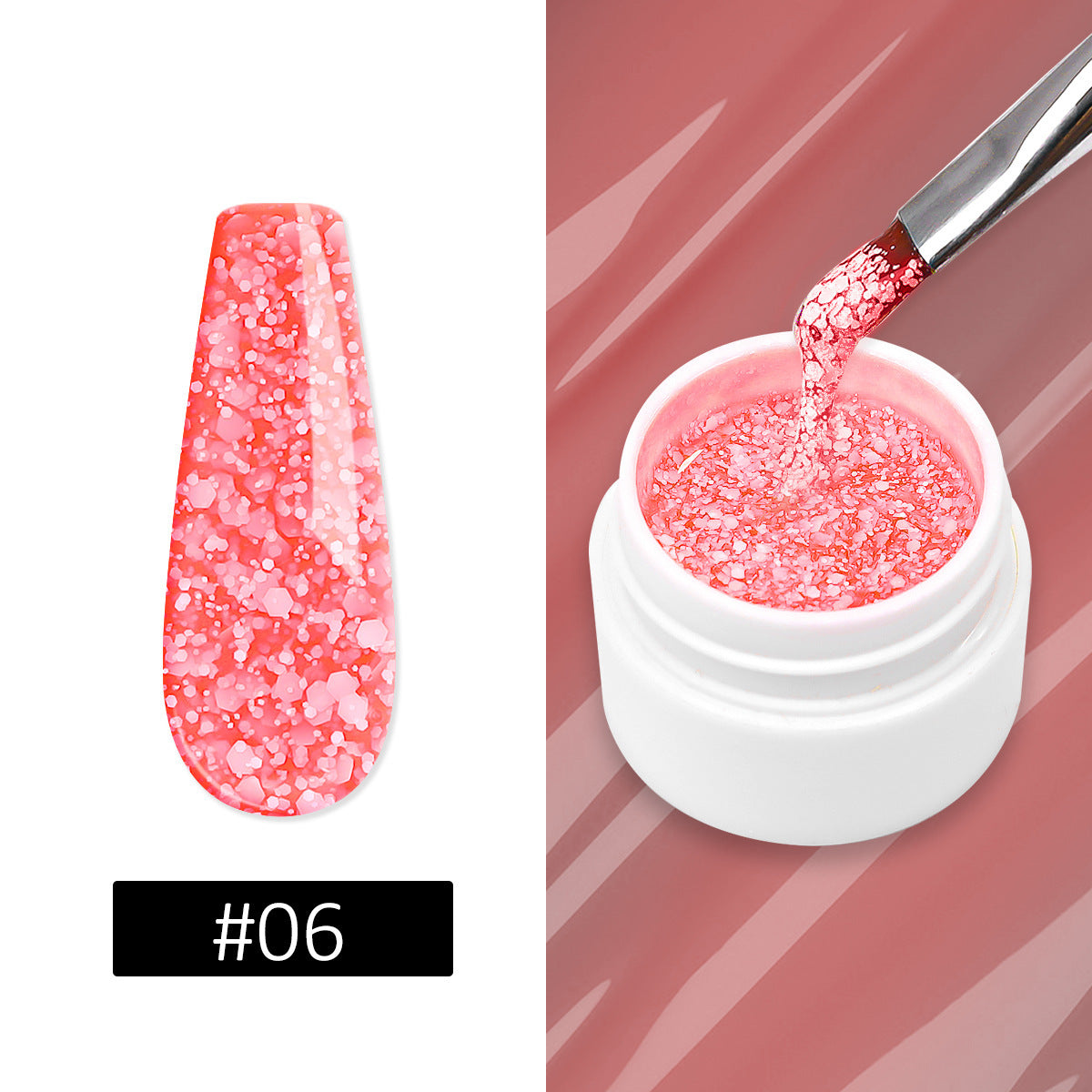 Multicolor Luxury Snowflake Nail Gel Super Shiny