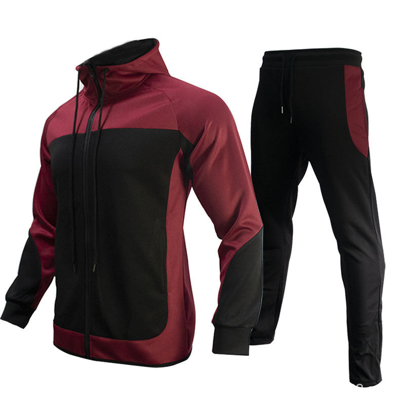 Hooded Autumn Jacket Sports Casual Suit Men